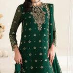 Heavy Chiffon Embroidered Dress With 4 Side Embroidered Dupatta (Unstitched)
