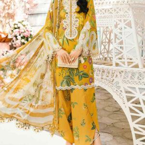 Digital Printed Embroidery Lawn Dress with Chiffon Dupatta (Unstitched)