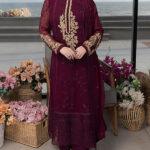 Luxury Chiffon 3 Piece Embroidered Outfit