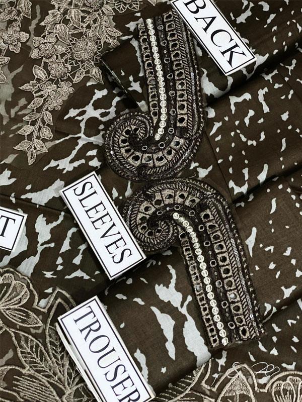 Latest Printed Lawn Dress With Chiffon Embroidered Dupatta (Unstitched)