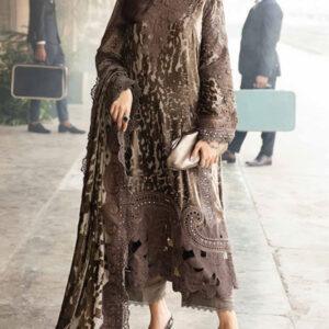 Latest Printed Lawn Dress With Chiffon Embroidered Dupatta (Unstitched)