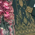 Winter Unstitched Embroidered Dhanak Suit with Wool Shawl Dupatta