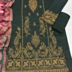 Winter Unstitched Embroidered Dhanak Suit with Wool Shawl Dupatta