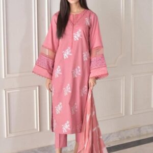 Premium 3-Piece Heavy Embroidered Dhanak Suit – Winter Collection